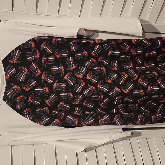 LuLaRoe Randy Patriotic Red White And Blue 4th Of July Shirt Size Large - Picture 5 of 5